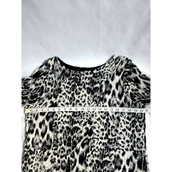 Chico's Leopard Print Sweater Top sz L Classy Retro 90s Mob Wife 80s Boat Neck - Picture 9 of 10
